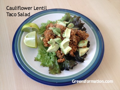 Cauliflower Lentil Taco Salad